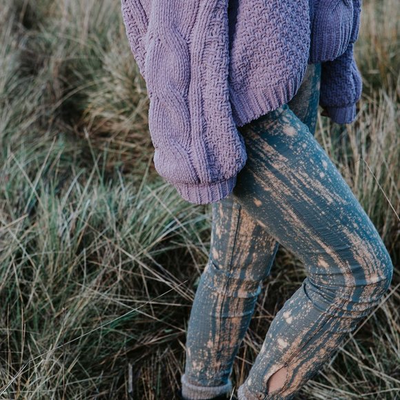 Elfarrow ✧Midnight✧ Dyed Cotton Stretch Leggings - Picture 3 of 10